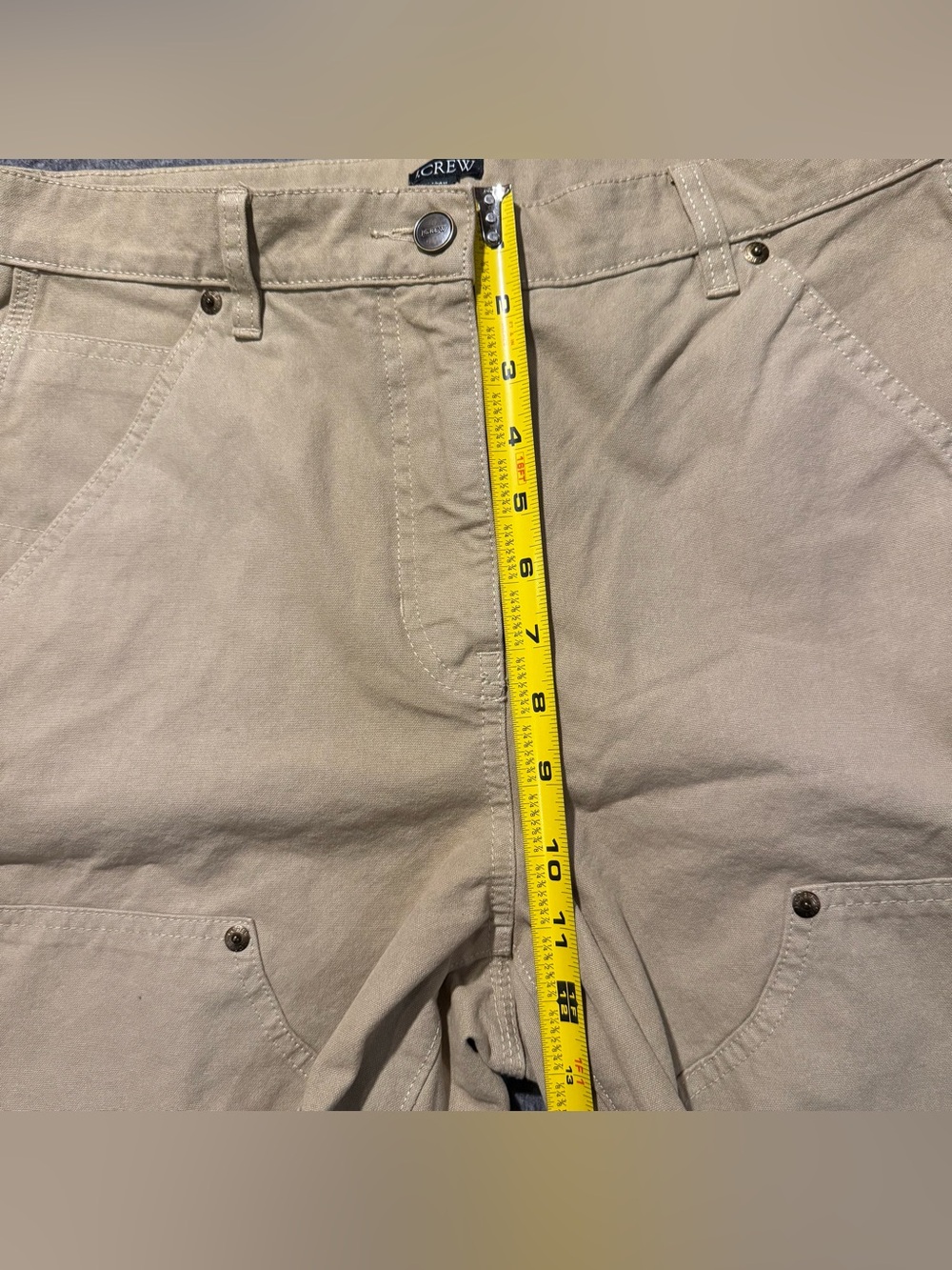 J Crew Carpenter Painter Canvas Pants Womens 28 tan High Rise Wide Baggy Cotton - Picture 8 of 16
